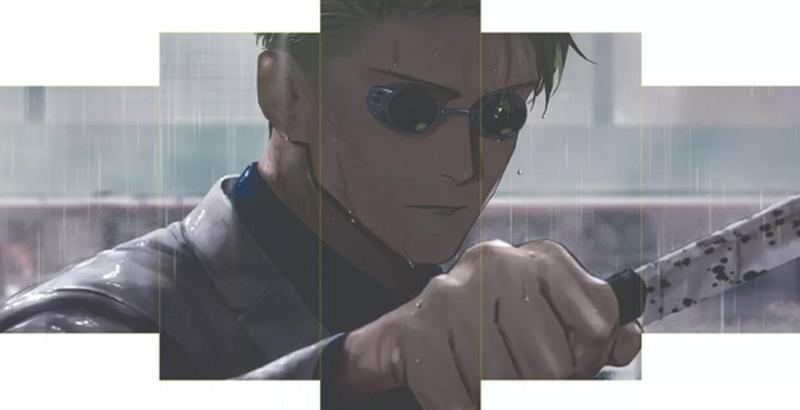 Imagem de Quadros Decorativos Mosaico Anime Jujutsu Kaisen Quadro Kento Nanami Chuva Luta"