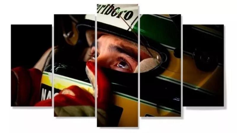 Imagem de Quadros Decorativos Mosaico Ayrton Senna Capacete "