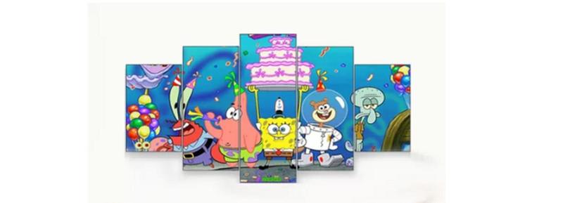 Imagem de Quadros Decorativos Mosaico bob esponja"