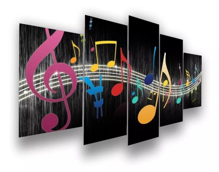 Imagem de Quadros Decorativos Mosaico Clavas Musicais"