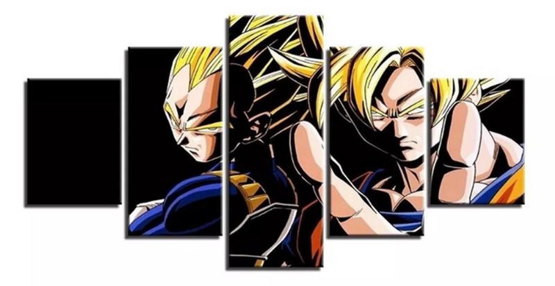 Imagem de Quadros Decorativos Mosaico Dragon Ball Z Vegeta E Goku Super"