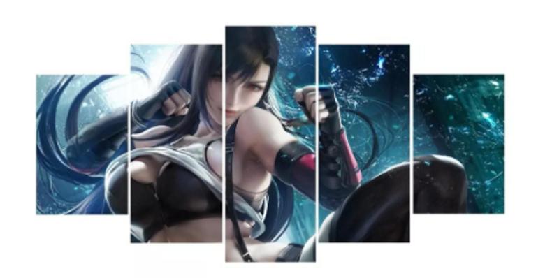 Imagem de Quadros Decorativos Mosaico Fantasy Vii 7 Tifa Lockhart Beautiful Figt"