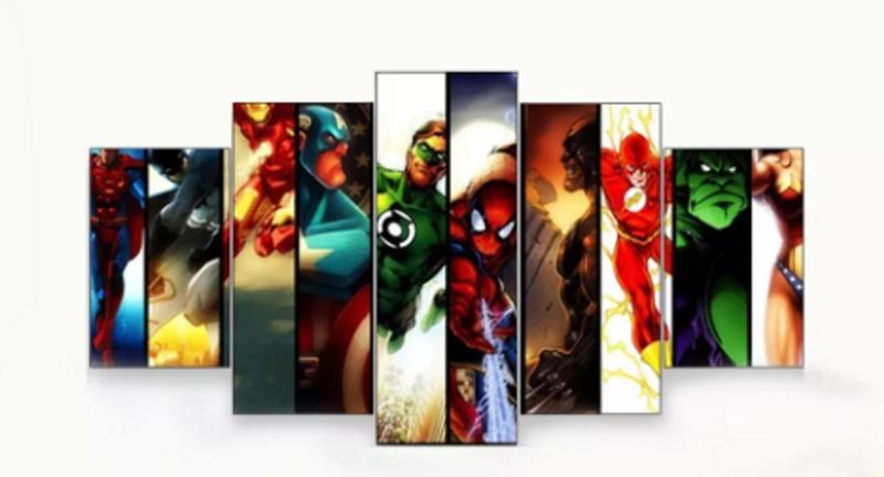 Imagem de Quadros Decorativos Mosaico Grupo De Herois Marvel "