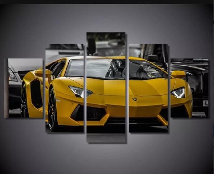 Imagem de Quadros Decorativos Mosaico Lamborghini Amarela "