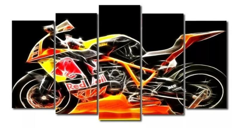 Imagem de quadros decorativos Mosaico Moto Esporte Corrida Oficina"