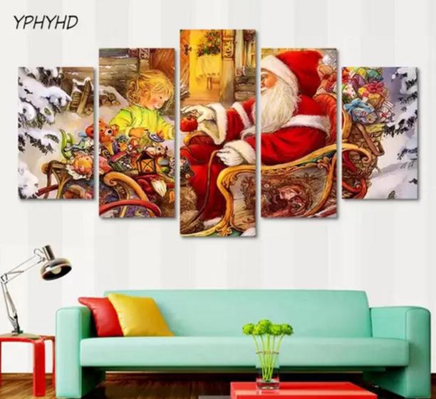 Imagem de Quadros Decorativos Mosaico papai noel