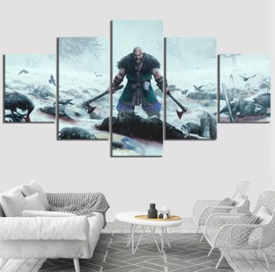 Imagem de Quadros Decorativos Mosaico Vikings Guerreiro"