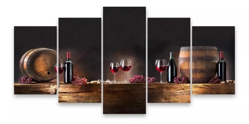 Imagem de Quadros Decorativos Mosaico Vinho Uva Adega "