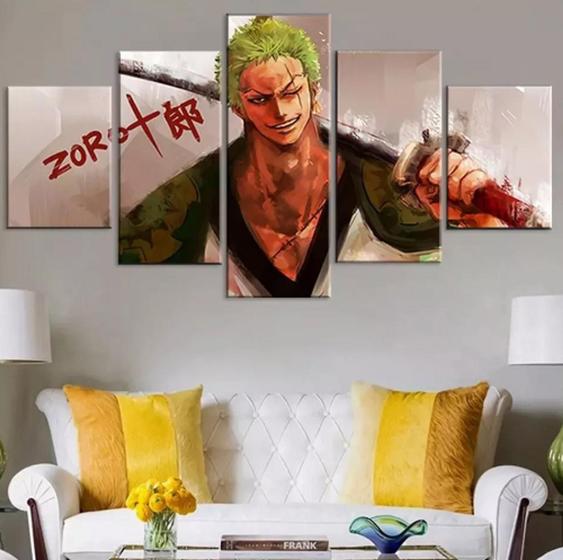 Imagem de Quadros Decorativos Mosaico Zoro One Piece Anime"