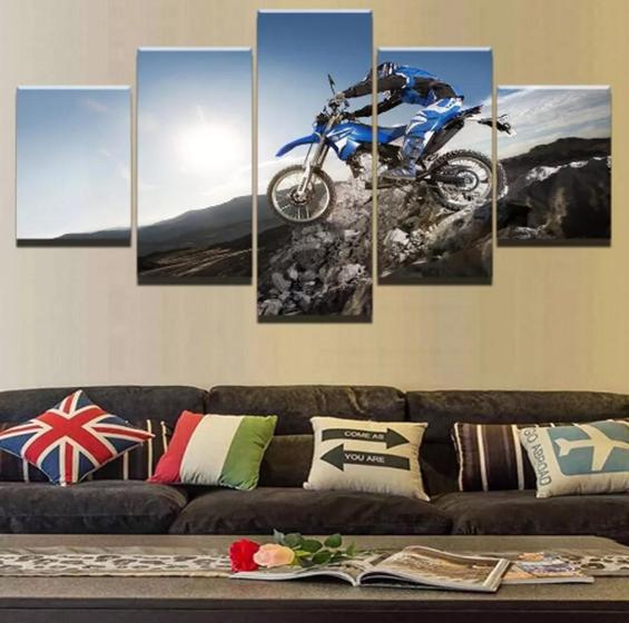 Imagem de quadros decorativos Moto Cross Trilha Montanha"