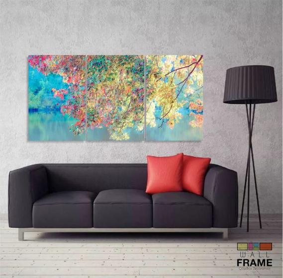 Imagem de Quadros Decorativos paisagens flores campos florestas matas 120x60 3 peças