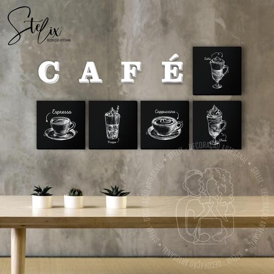 Imagem de Quadros Decorativos Para Cantinho do Café Cafeteria Café Expresso Capuccino Latte