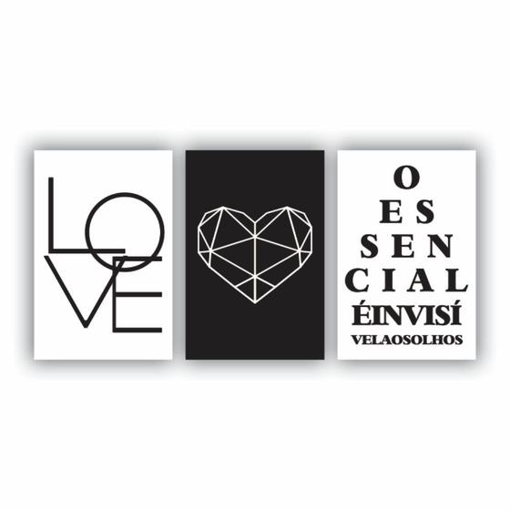 Imagem de Quadros Decorativos quarto frases O Essencial é Invisível 