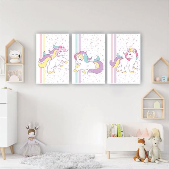 Imagem de Quadros Decorativos quarto Infantil Unicornio