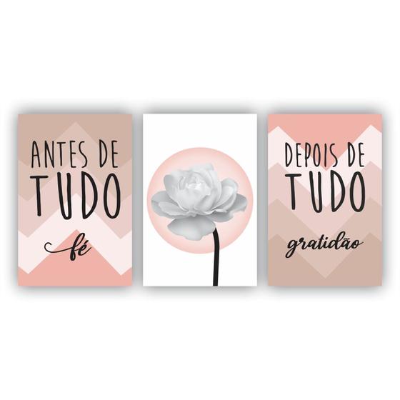 Imagem de Quadros Decorativos quarto Religioso Antes de Tudo Cor Rose 60x40