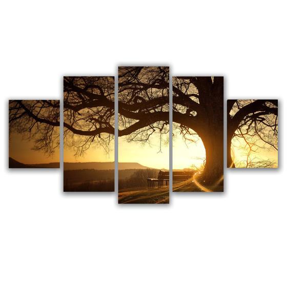 Imagem de Quadros Decorativos Sala Árvore Da Vida Entardecer Sol