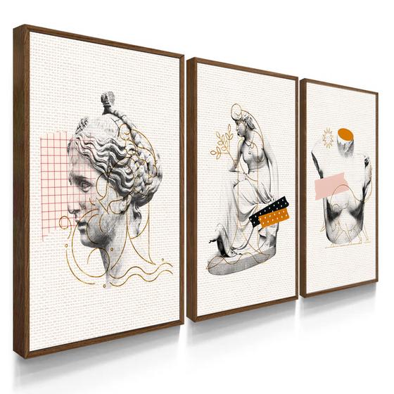 Imagem de Quadros Decorativos Sala Quarta Abstrato Estátua Branca