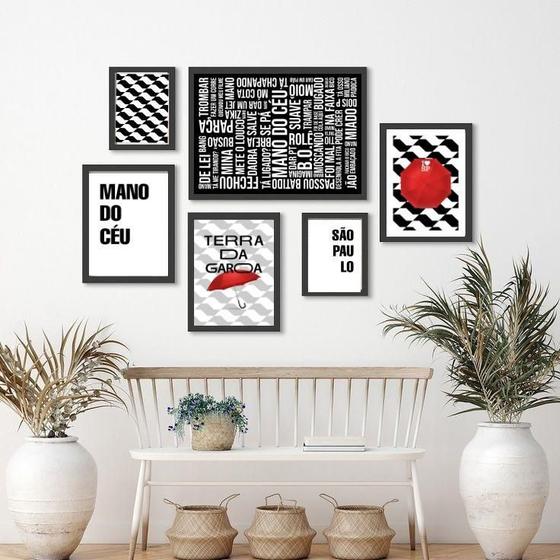 Imagem de Quadros Decorativos São Paulo Frases - Kit 6 Peças