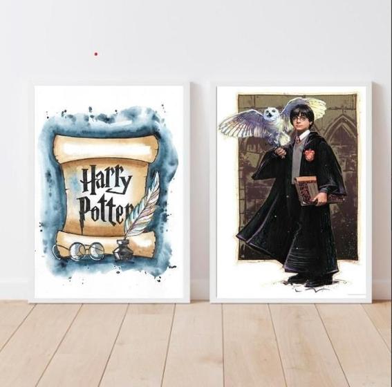 Imagem de Quadros Harry Potter Aquarela 45x34cm - Moldura Preta