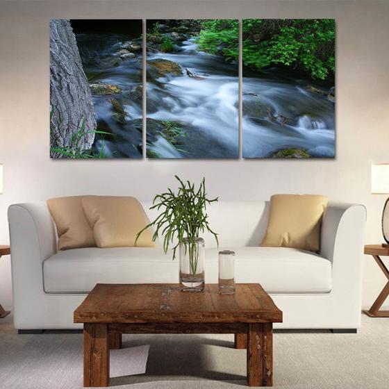 Imagem de Quadros mosaico cachoeiras  med. 105x65 ps 2mm adesivo fosco borda infinita
