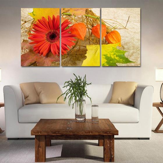 Imagem de Quadros mosaico flores  med. 105x65 ps 2mm adesivo fosco borda infinita