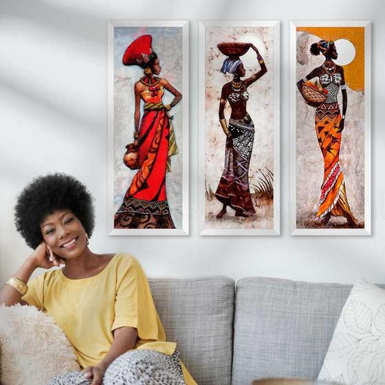 Imagem de Quadros Mulheres AFRICANAS - Trio 3 - Quadro Novo
