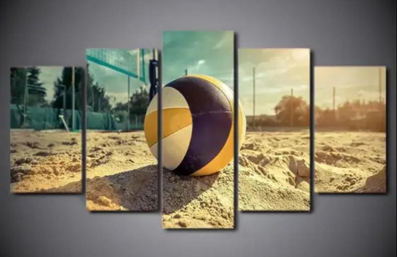 Imagem de Quadros Para Sala 5 Peças bola de voley "