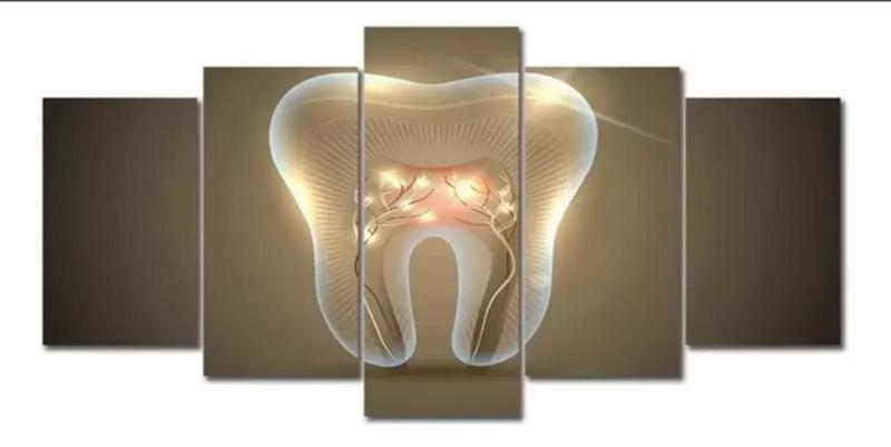 Imagem de Quadros Para Sala 5 Peças consultorio odontologico "