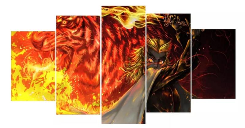 Imagem de Quadros Para Sala Anime Demon Slayer Kyojuro Rengoku Hashira"