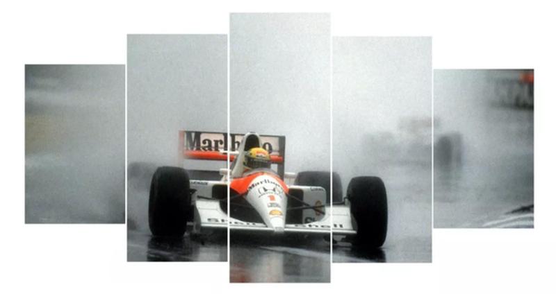 Imagem de Quadros Para Sala Ayrton Senna Mclaren Chuva Fórmula 1"