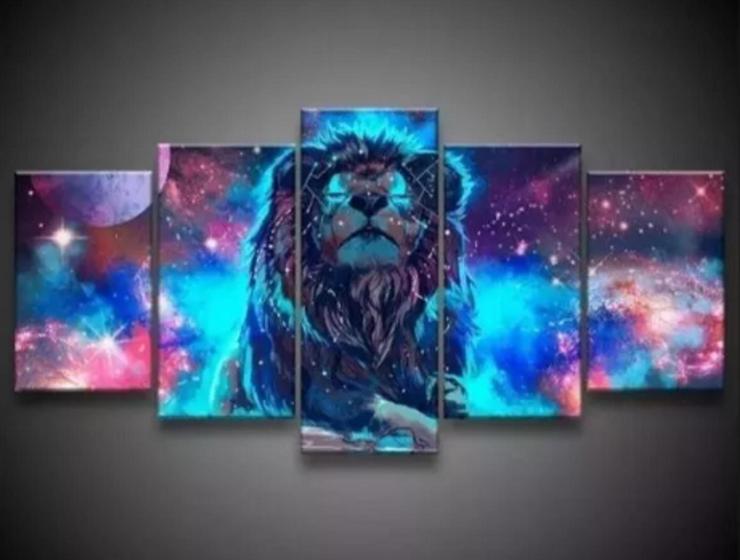 Imagem de Quadros Para Sala Leão Rei Da Selva Holográfico"