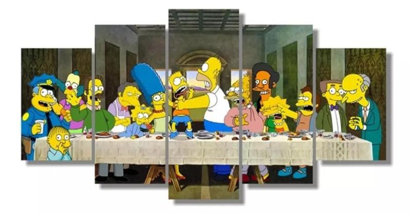 Imagem de Quadros Para Sala Simpsons Santa Ceia "