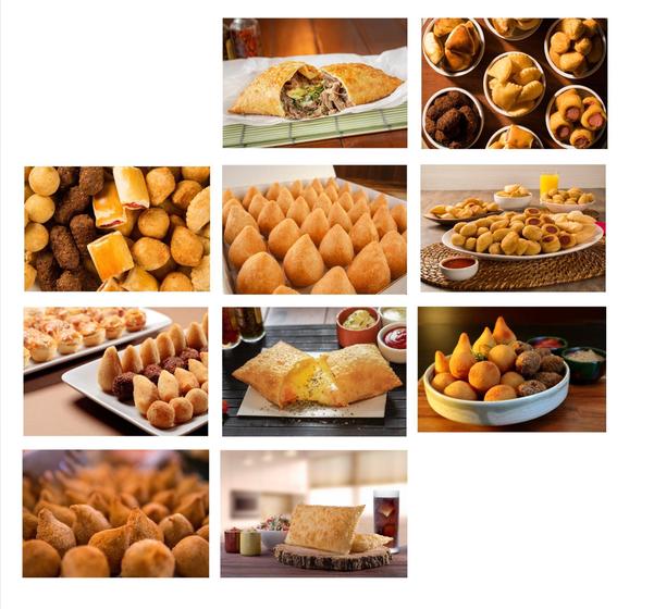 Imagem de Quadros Pastel Coxinha Kibe Lanchonete Salgados Kit 10 Peças