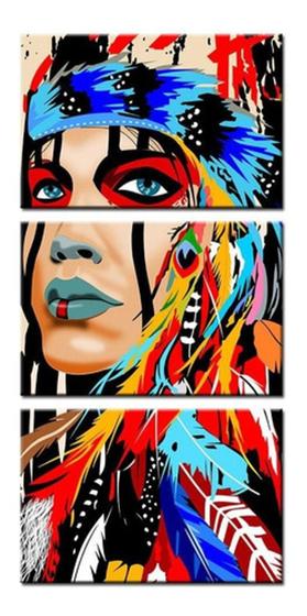 Imagem de Quadros Plaquinhas Decorativo Sala Índia Americana Colorida 20x30 - PLAQUINHASHOW