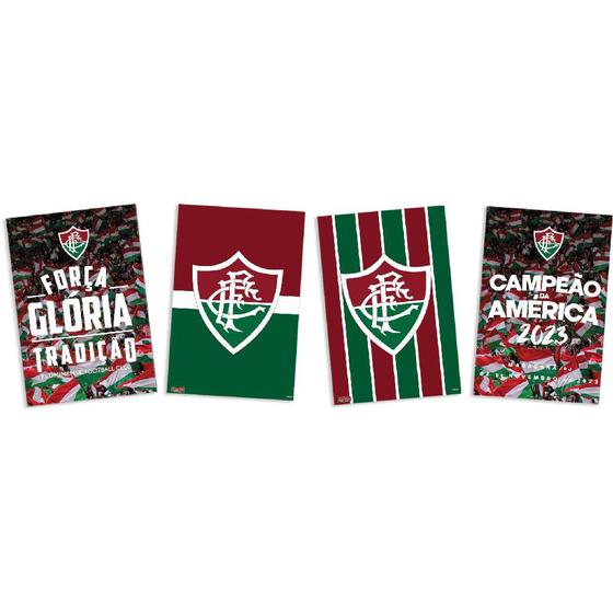 Imagem de Quadros Quadrinhos Decorativos festa Fluminense Futebol 4 Un Festcolor - Inspire sua Festa Loja