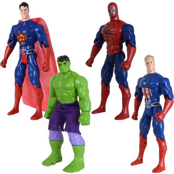 Imagem de Quarteto Brinquedos Heróis 29cm Vingadores E Liga Da Justiça