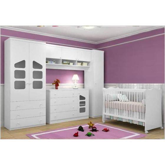 Imagem de Quarto Bebe 05 Peças Eloísa com Berço e Cômoda Branco
