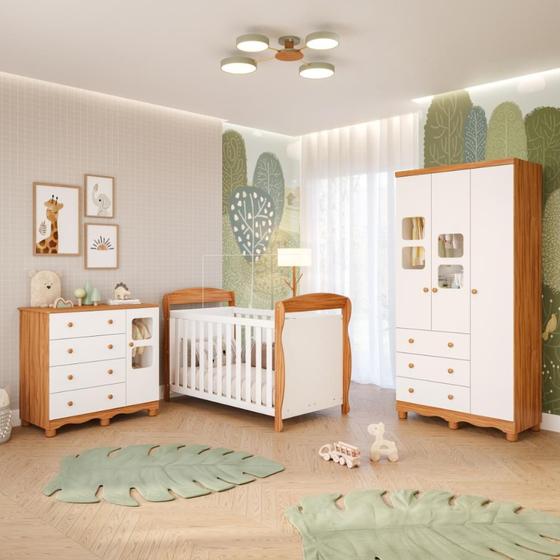 Quarto Bebê Completo Berço Americano Marquesa 3 em 1 Guarda Roupa 3 Portas Cômoda Uli Peroba Menor preço em Quarto Bebê Completo Berço Americano Marquesa 3 em 1 Guarda Roupa 3 Portas Cômoda Uli Peroba