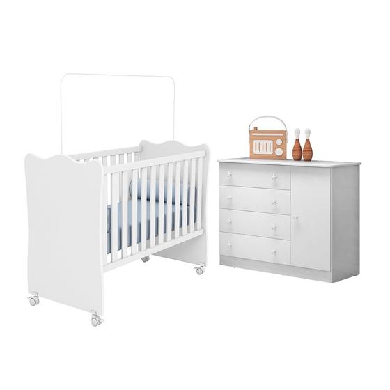 Imagem de Quarto Bebê Completo Doce Sonho Com Rodízios Qmovi - Branco