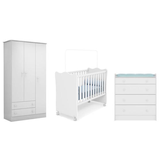 Imagem de Quarto Bebe Guarda  Doce Sonho, Berço e Cômoda Branco