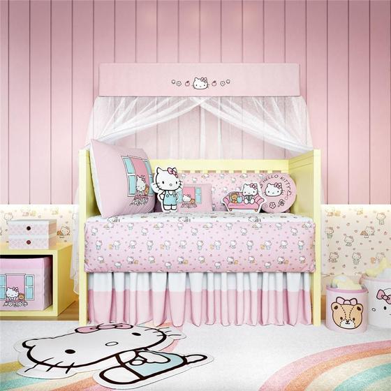 Quarto Bebê Hello Kitty Rosa Sanrio Grão De Gente - Quarto De Bebê ...