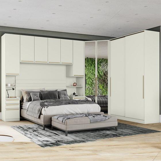 Quarto Casal Dileto Em MDF 5 Modulos CJ2 Areia Henn Menor preço em Quarto Casal Dileto Em MDF 5 Modulos CJ2 Areia Henn