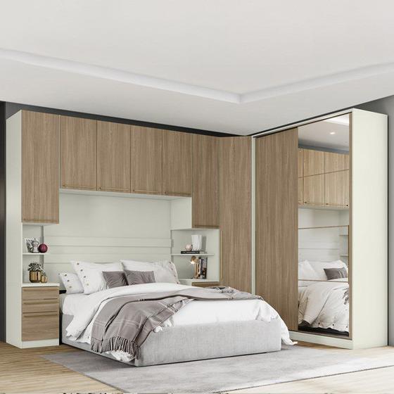 Quarto Casal Dileto Em MDF 5 Modulos CJ6 Areia Jequitiba Henn Menor preço em Quarto Casal Dileto Em MDF 5 Modulos CJ6 Areia Jequitiba Henn