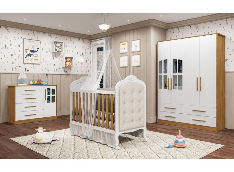 Imagem de Quarto Completo Bebê Moveis Peroba Charlo Elo MDF 04 portas