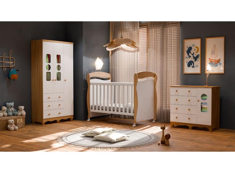 Imagem de Quarto Completo Bebe Moveis Peroba Junior Uli 03 portas MDF