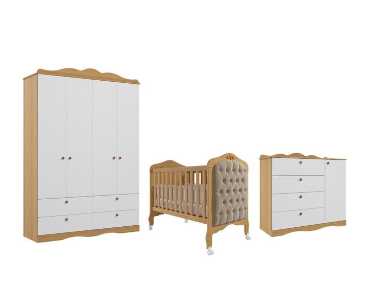 Imagem de Quarto Completo Bebê Provençal Permobili Encanto kit cap MDF