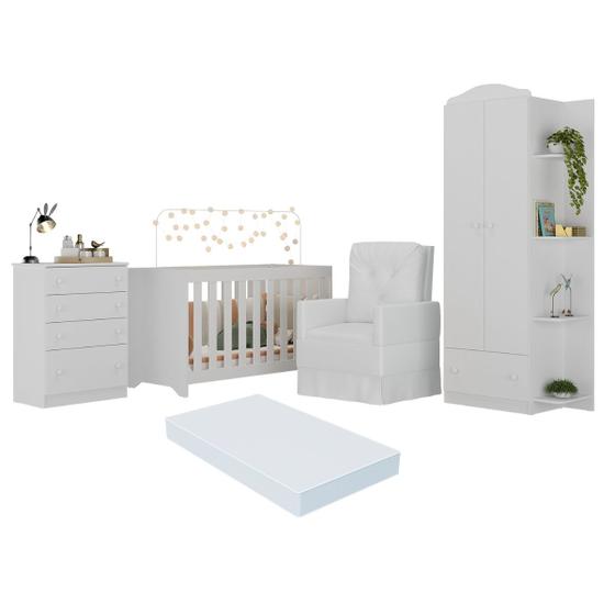 Imagem de Quarto Completo com Colchão e Poltrona de Amamentação João e Maria Multimóveis MP4098