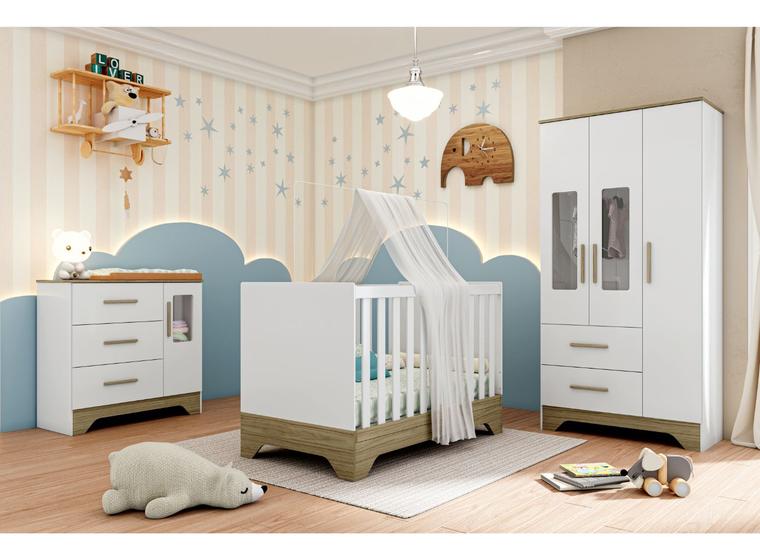 Imagem de Quarto Completo Retro Moveis Peroba Popy Infantil MDF 