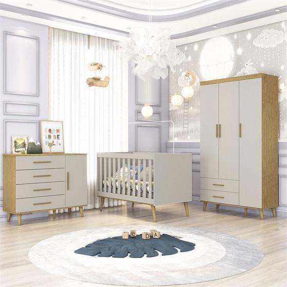 Imagem de Quarto de Bebê Ambiente Ludmila Off White Bétula - Carolina Baby