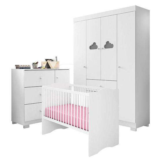 Imagem de Quarto de Bebê Ane com Berço Americano Alegria Branco Brilho  Phoenix Baby